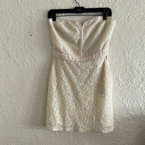 Urban Outfitters Pins and Needles Cream Lace Strapless Mini Dress Tumblr NWT